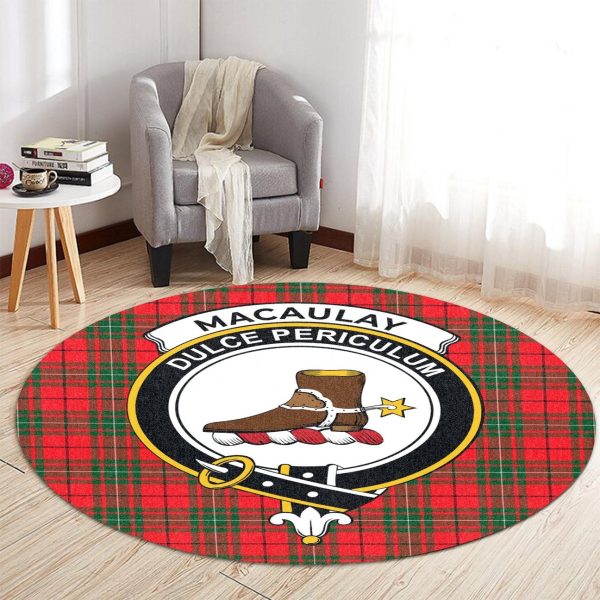 MacAulay Modern Tartan Crest Round Rug Online now - Image 2