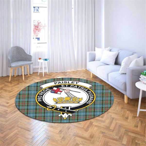 Paisley Tartan Crest Round Rug Hot on Sale - Image 4