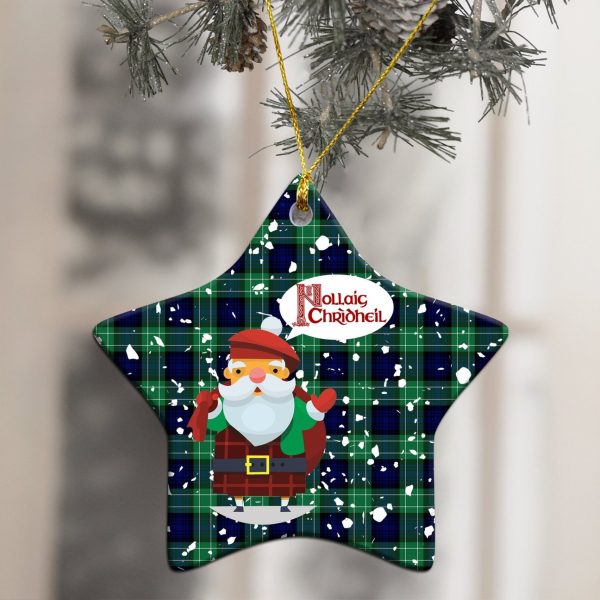 Abercrombie Tartan Christmas Ceramic Ornament - Santa Style Online now - Image 3