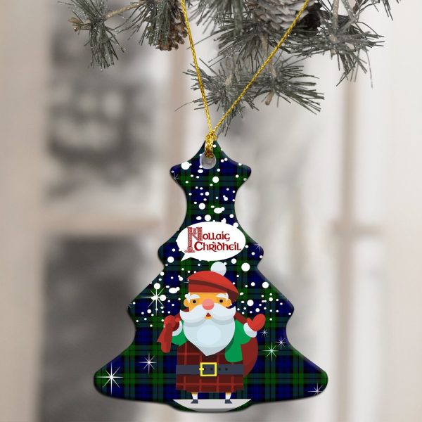 Campbell Modern Tartan Christmas Ceramic Ornament - Santa Style on Sale