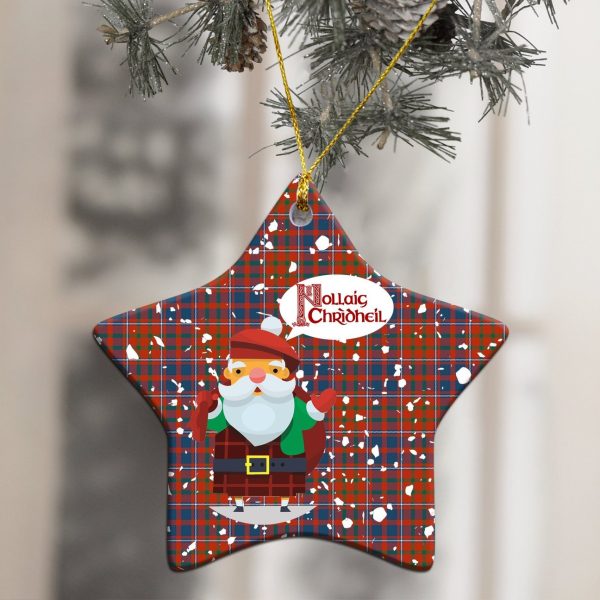 Cameron of Lochiel Ancient Tartan Christmas Ceramic Ornament - Santa Style Hot on Sale - Image 3