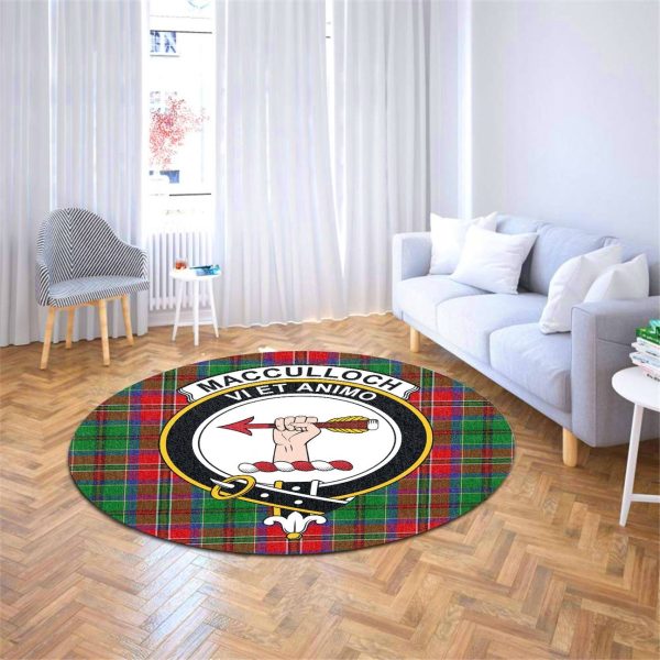 MacCulloch Tartan Crest Round Rug Fashion - Image 4
