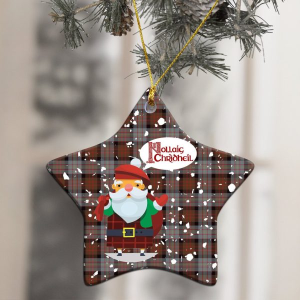 Cameron of Erracht Weathered Tartan Christmas Ceramic Ornament - Santa Style For Discount - Image 3