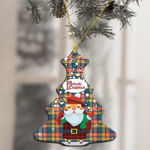 Buchanan Ancient Tartan Christmas Ceramic Ornament - Santa Style on Sale