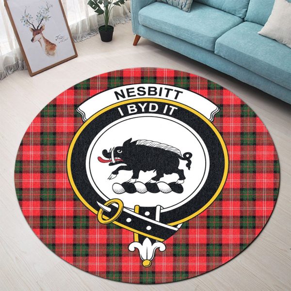 Nesbitt Modern Tartan Crest Round Rug Fashion