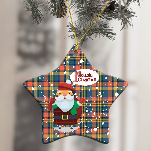 Buchanan Ancient Tartan Christmas Ceramic Ornament - Santa Style on Sale - Image 3