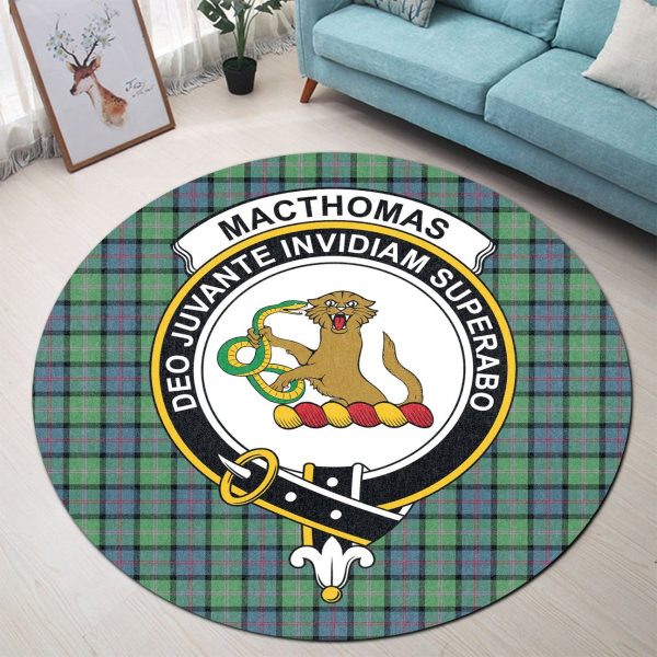 MacThomas Ancient Tartan Crest Round Rug Discount
