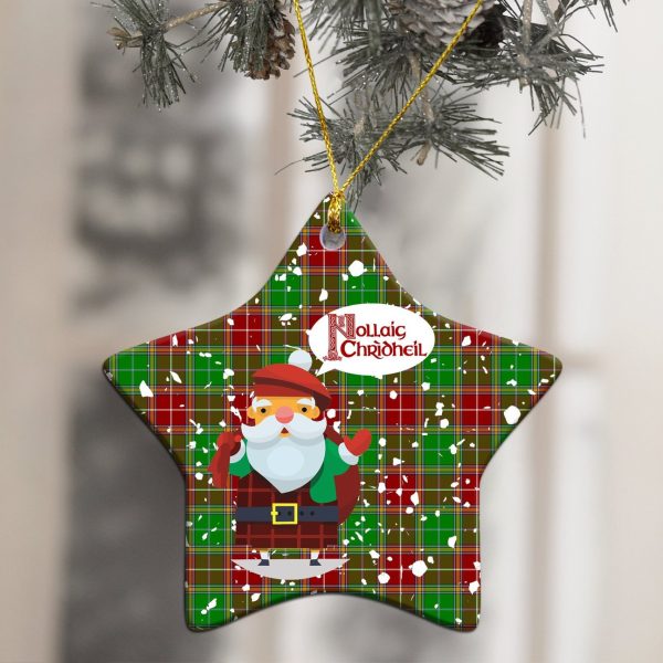 Baxter Modern Tartan Christmas Ceramic Ornament - Santa Style Cheap - Image 3