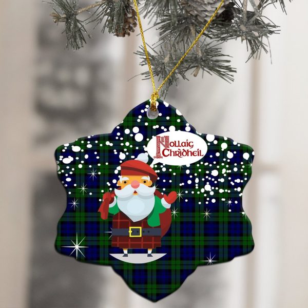 Campbell Modern Tartan Christmas Ceramic Ornament - Santa Style on Sale - Image 2