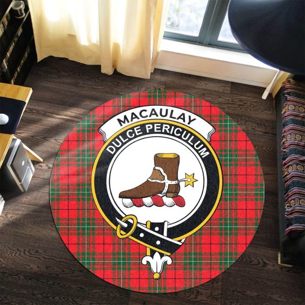 MacAulay Modern Tartan Crest Round Rug Online now - Image 3