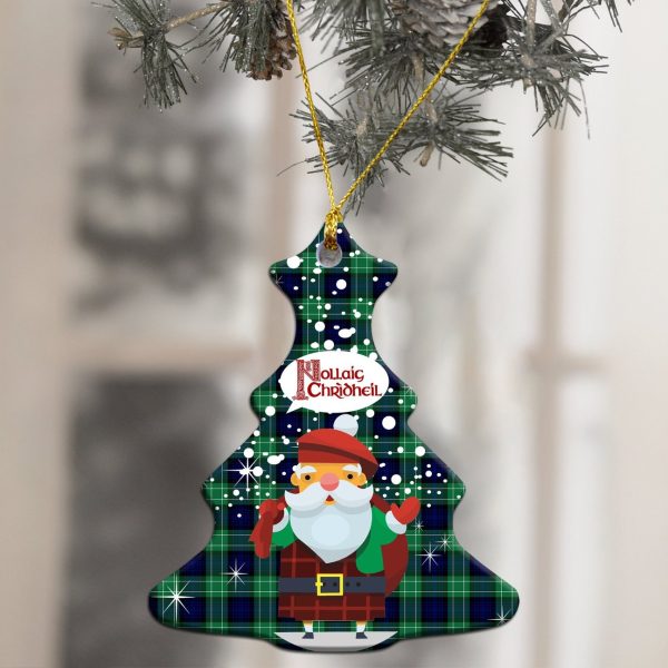 Abercrombie Tartan Christmas Ceramic Ornament - Santa Style Online now