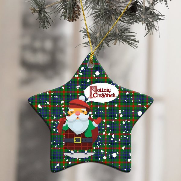 Aiton Tartan Christmas Ceramic Ornament - Santa Style Online - Image 3