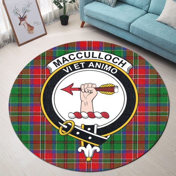 MacCulloch Tartan Crest Round Rug Fashion