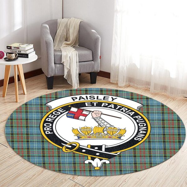 Paisley Tartan Crest Round Rug Hot on Sale - Image 2