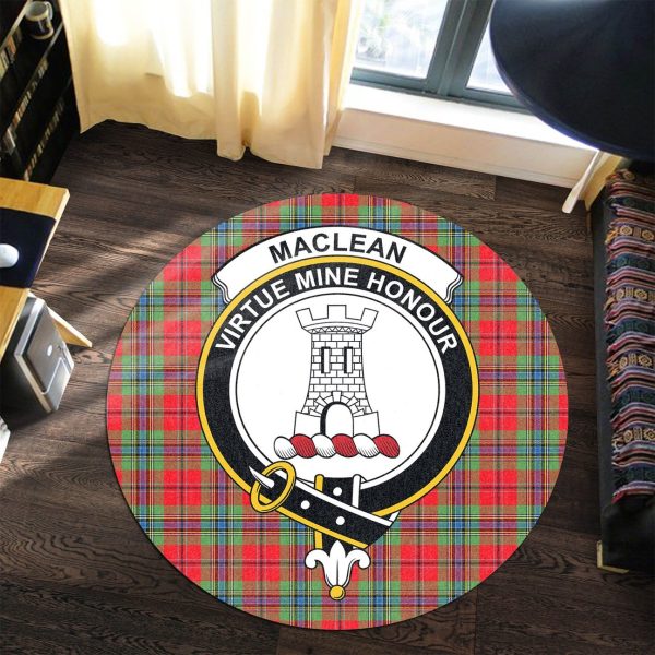MacLean of Duart Modern Tartan Crest Round Rug Online Sale - Image 3