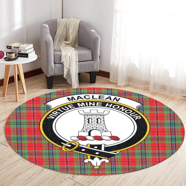 MacLean of Duart Modern Tartan Crest Round Rug Online Sale - Image 2