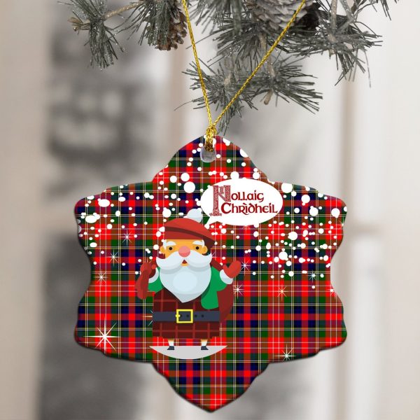 Christie Tartan Christmas Ceramic Ornament - Santa Style Discount - Image 2