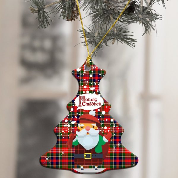 Christie Tartan Christmas Ceramic Ornament - Santa Style Discount