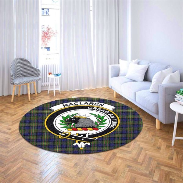 MacLaren Modern Tartan Crest Round Rug Online - Image 4