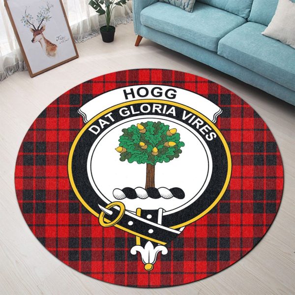 Hogg Tartan Crest Round Rug Discount