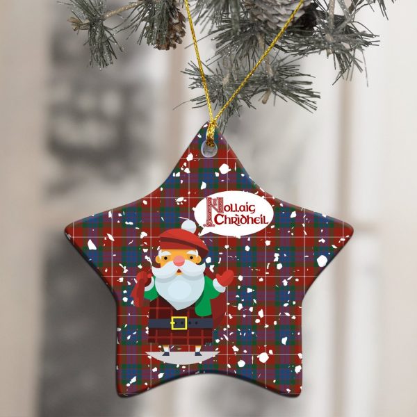 Fraser Ancient Tartan Christmas Ceramic Ornament - Santa Style For Discount - Image 3