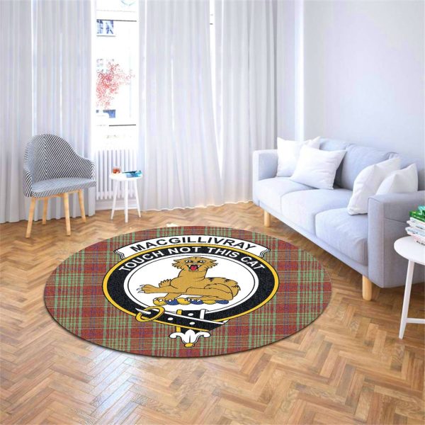 MacGillivray Hunting Ancient Tartan Crest Round Rug Sale - Image 4