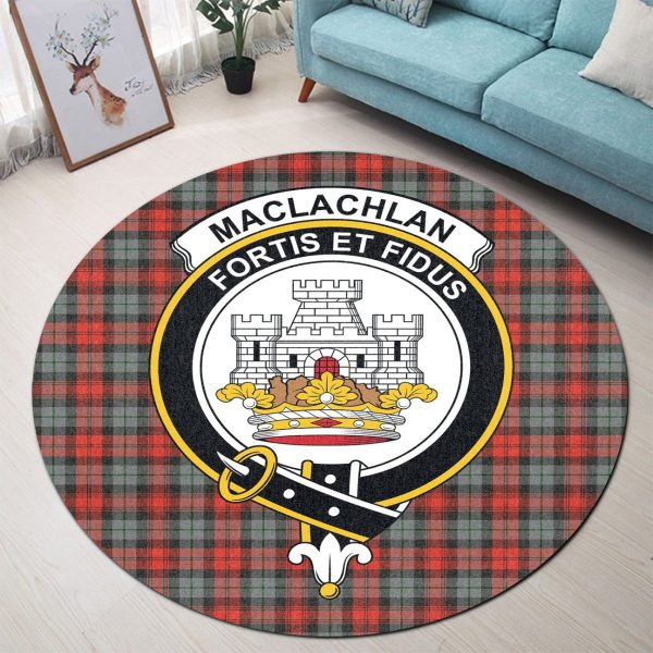 MacLachlan Weathered Tartan Crest Round Rug Online Sale