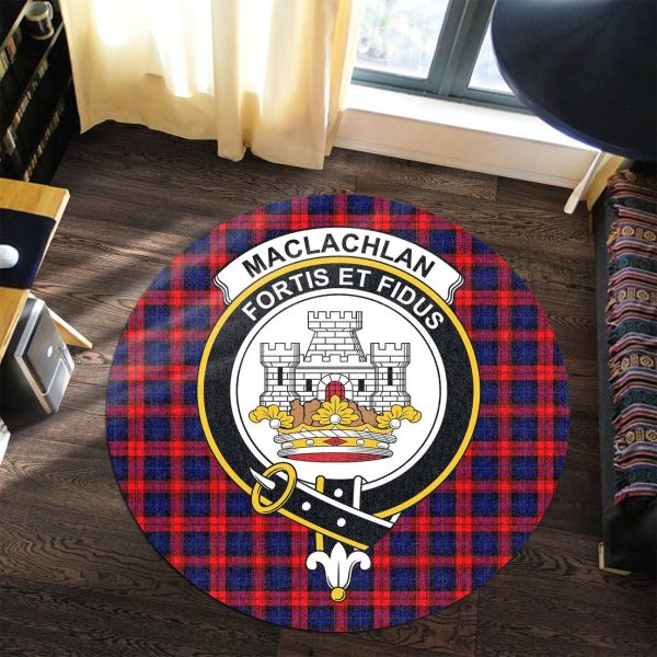 MacLachlan Modern Tartan Crest Round Rug Online now - Image 3