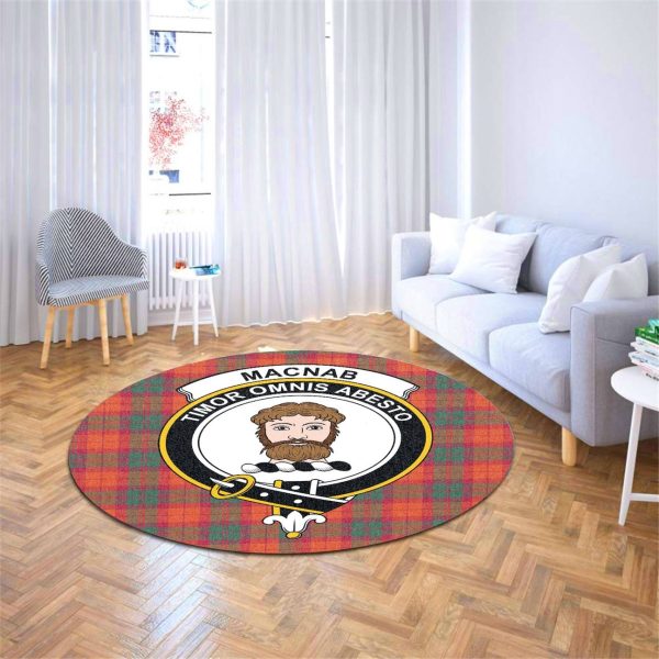 MacNab Ancient Tartan Crest Round Rug Hot on Sale - Image 4