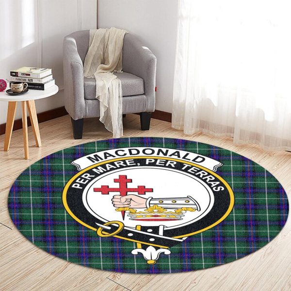 MacDonald of the Isles Hunting Modern Tartan Crest Round Rug Hot on Sale - Image 2