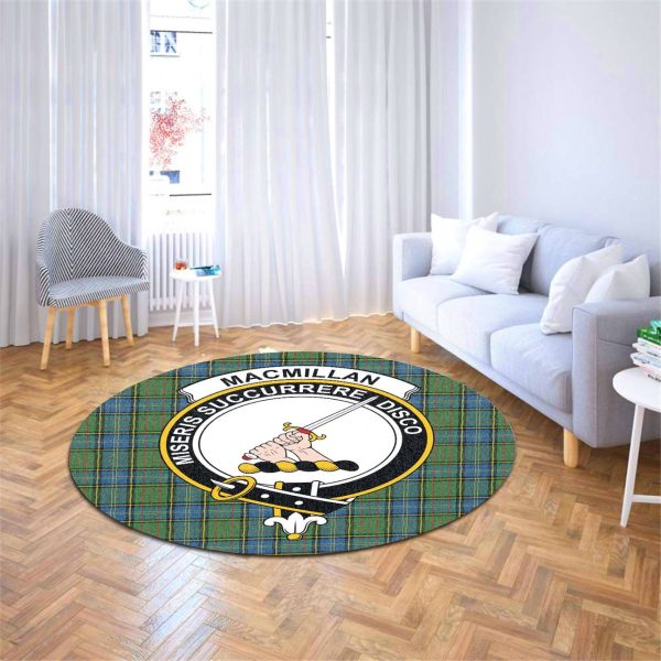 MacMillan Hunting Ancient Tartan Crest Round Rug Cheap - Image 4