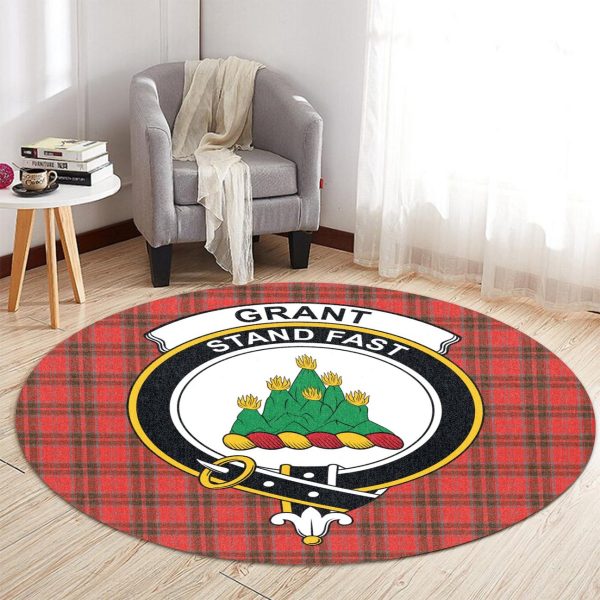 Grant Weathered Tartan Crest Round Rug Hot on Sale - Image 2