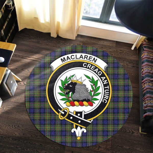 MacLaren Modern Tartan Crest Round Rug Online - Image 3