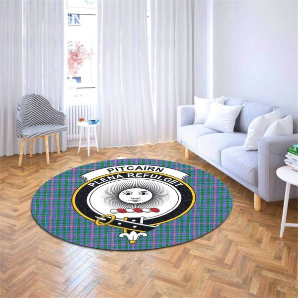 Pitcairn Hunting Tartan Crest Round Rug Supply - Image 4