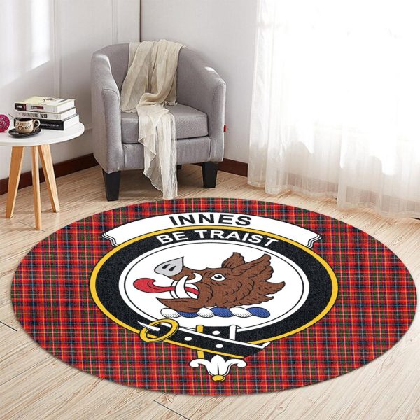 Innes Modern Tartan Crest Round Rug For Discount - Image 2