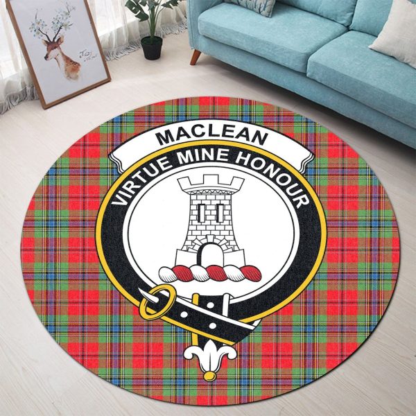 MacLean of Duart Modern Tartan Crest Round Rug Online Sale