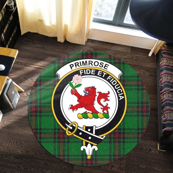 Primrose Tartan Crest Round Rug on Sale - Image 3