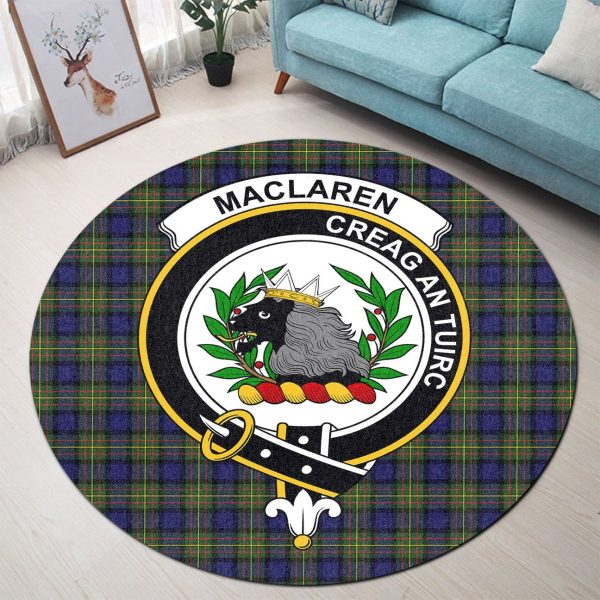MacLaren Modern Tartan Crest Round Rug Online