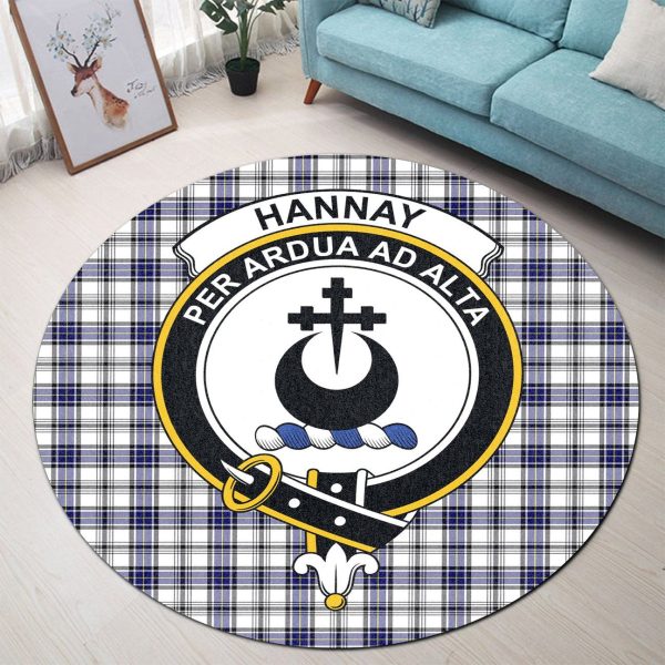 Hannay Modern Tartan Crest Round Rug on Sale