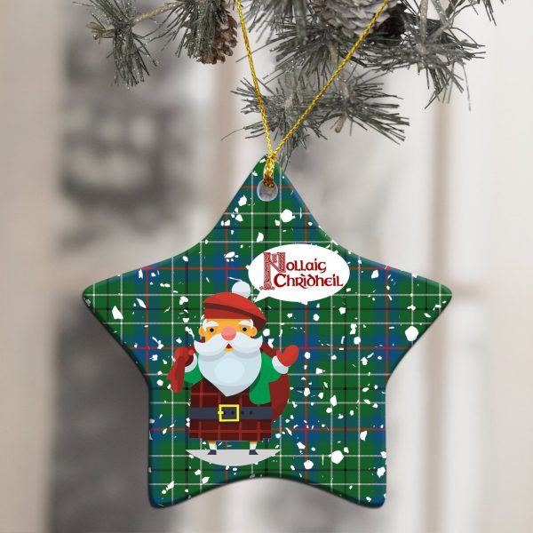 Duncan Ancient Tartan Christmas Ceramic Ornament - Santa Style For Sale - Image 3