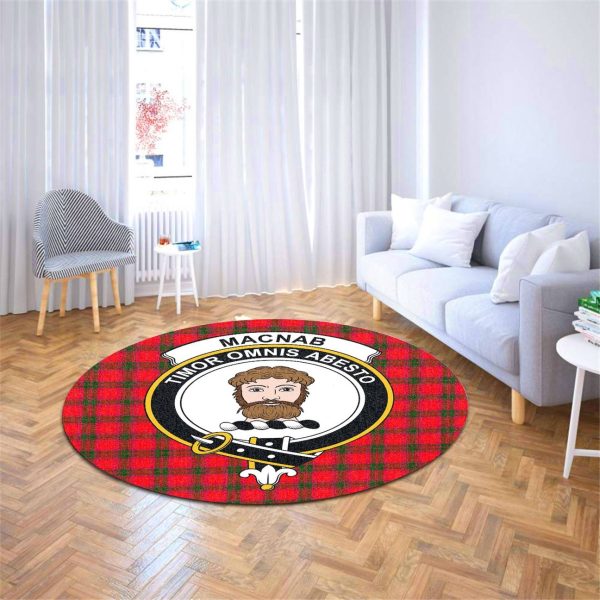 MacNab Modern Tartan Crest Round Rug Fashion - Image 4