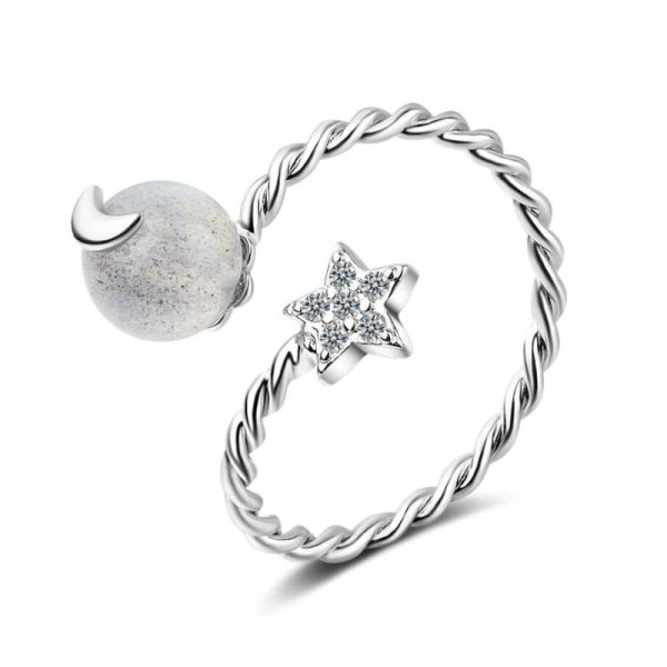 Crystal Heart Fashionable Ring Personality Women Resizable Ring Fashion - Image 5
