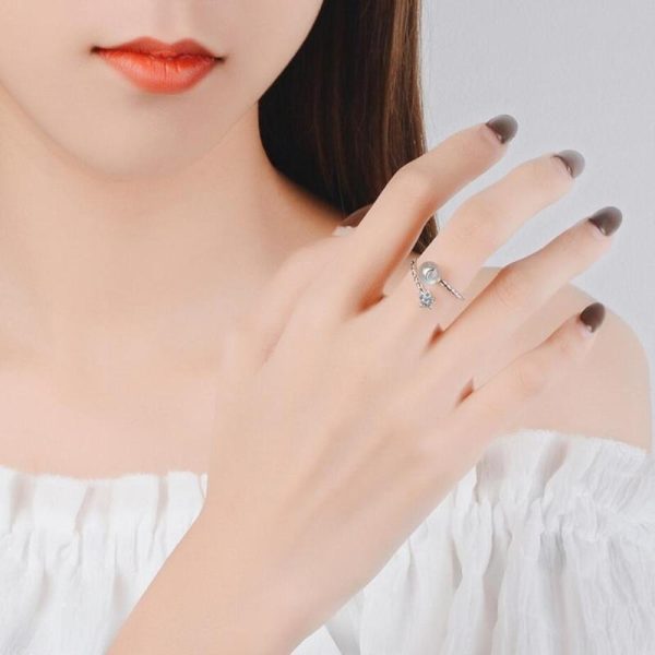 Crystal Heart Fashionable Ring Personality Women Resizable Ring Fashion - Image 3